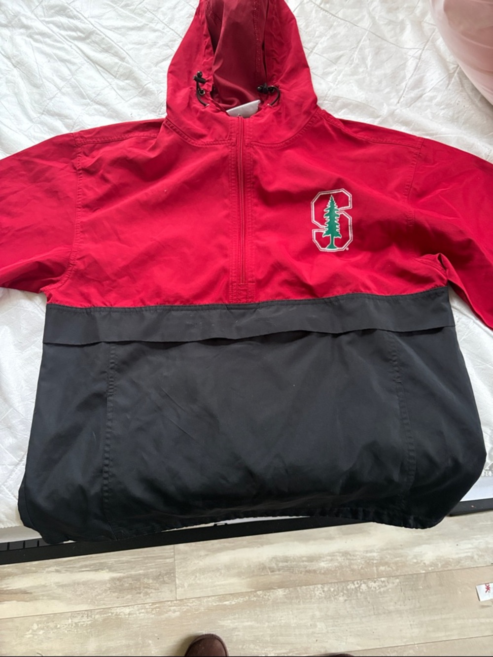 STANFORD UNIVERSITY Red Zip Hooded Athletic Jacket